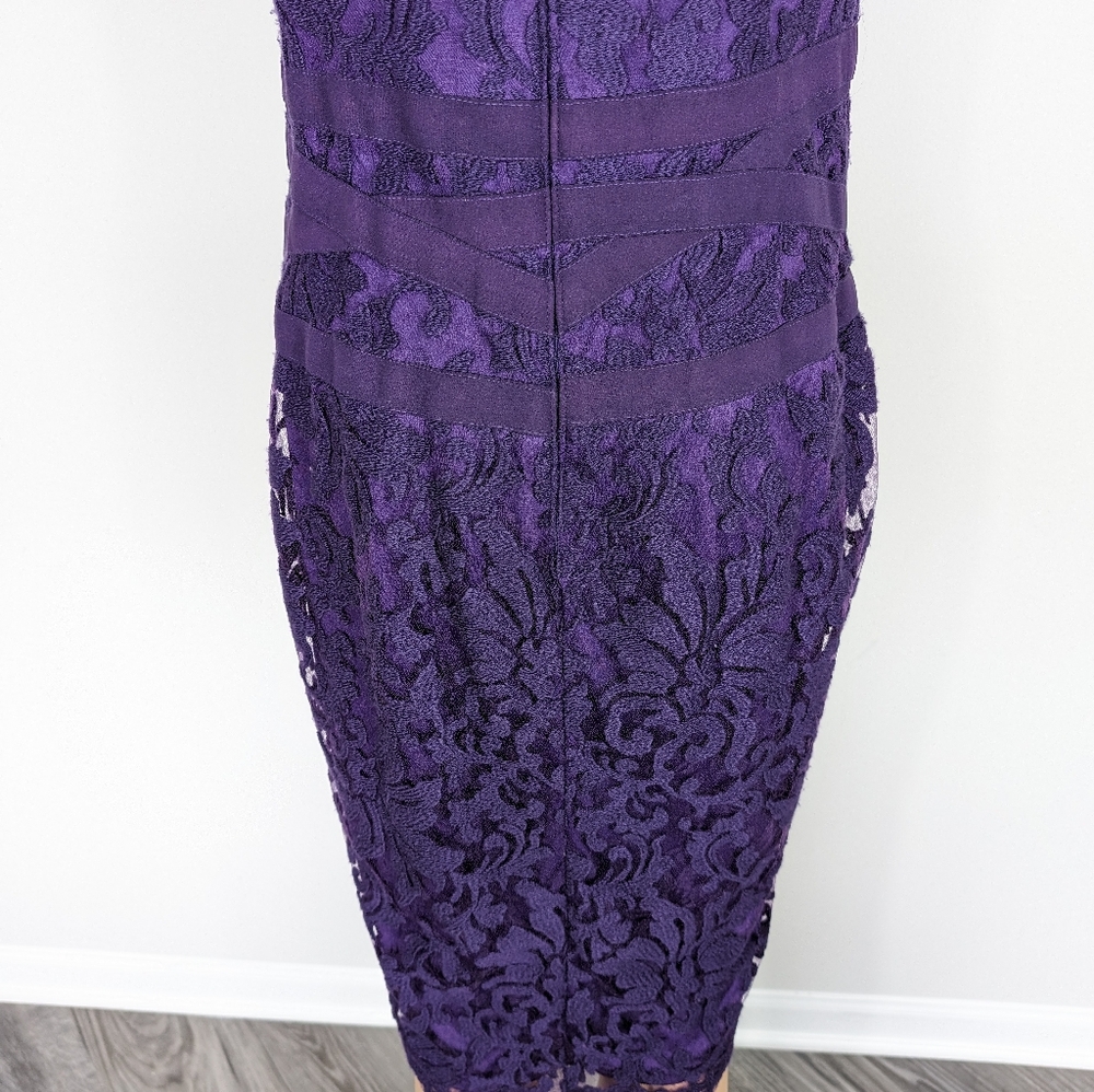 Tadashi Shoji embroidered lace sheath knee-length dress size 8 - Picture 10 of 11